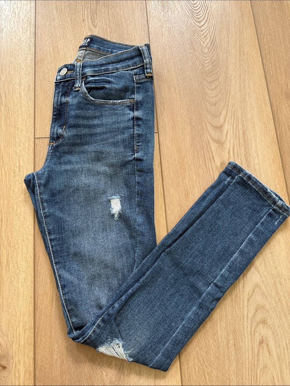 GAP Women's Medium Indigo Ripped Skinny Jeggings Size 0